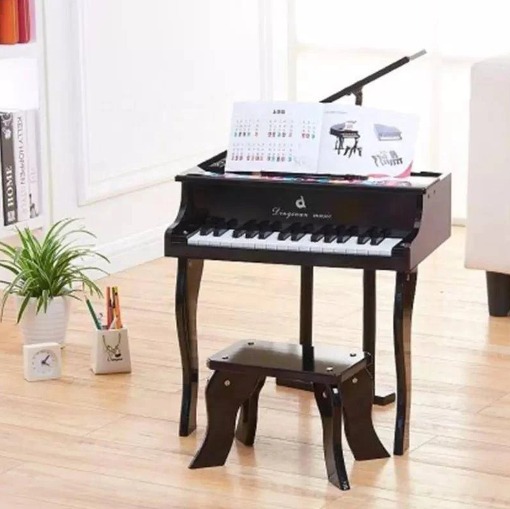 Mini Piano Infantil de Cauda Turbinho 30 Branco